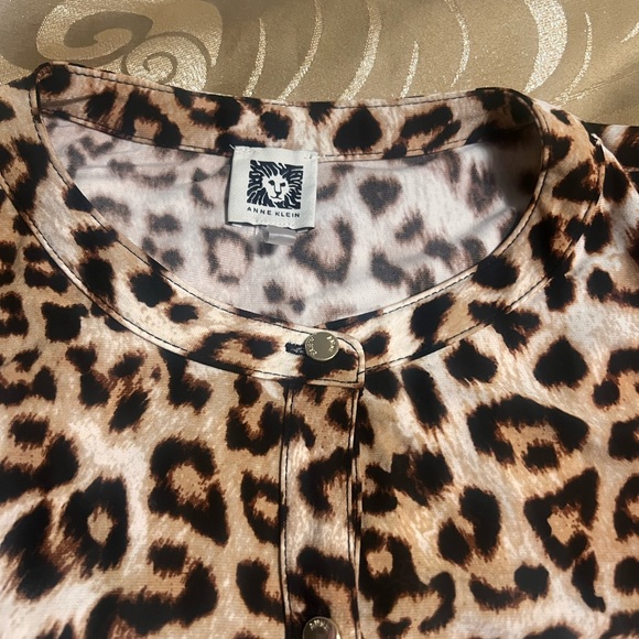 Anne Klein Leopard-Print Blouse — Brown & Black - Picture 3 of 9